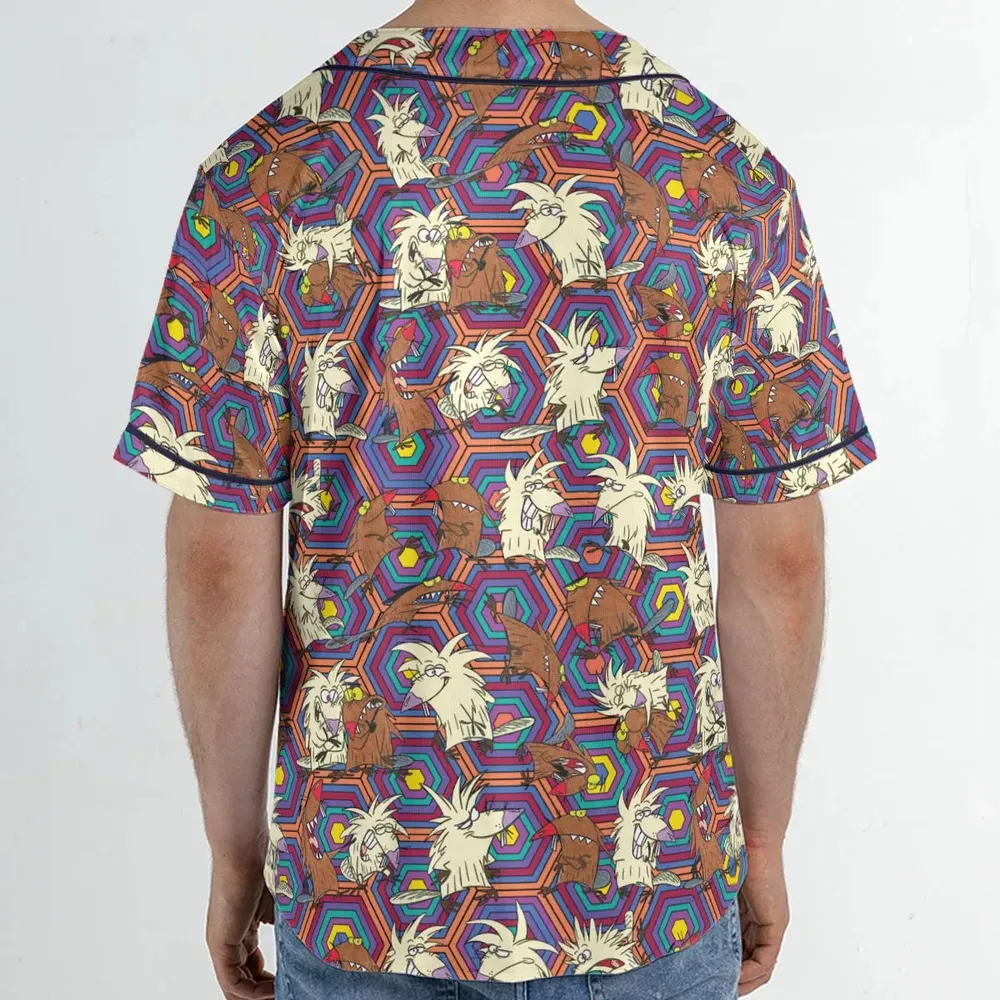 The Angry Beavers Pattern Unisex Baseball Jersey - 2