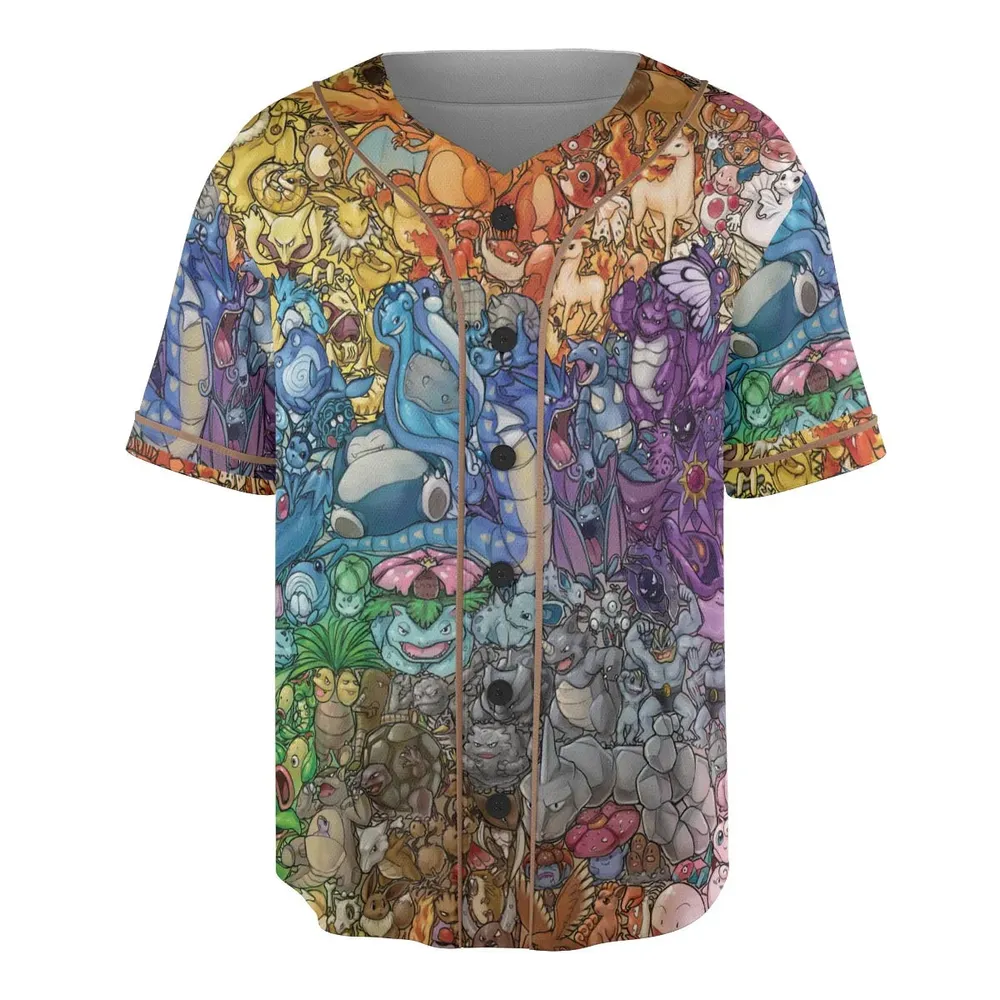 Rainbow Epic Pokemon Unisex Baseball Jersey - 3