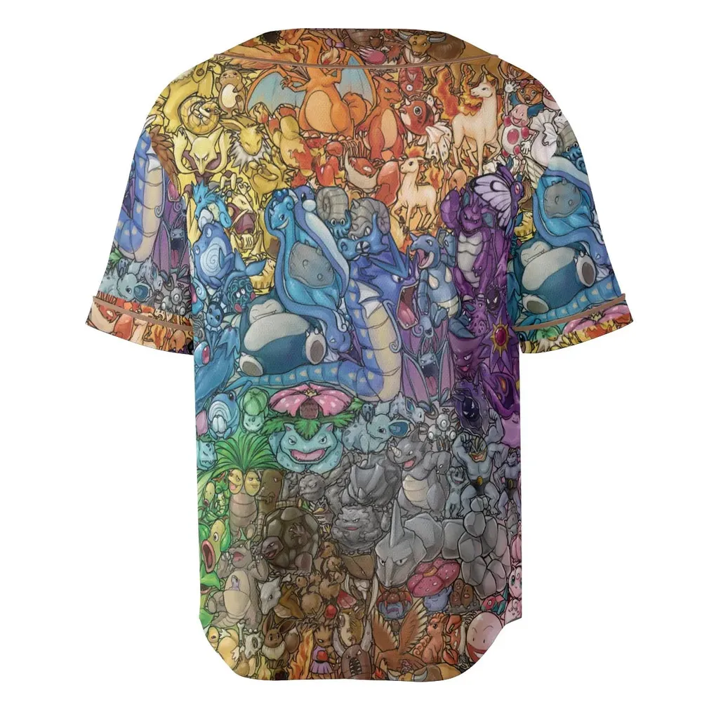 Rainbow Epic Pokemon Unisex Baseball Jersey - 4
