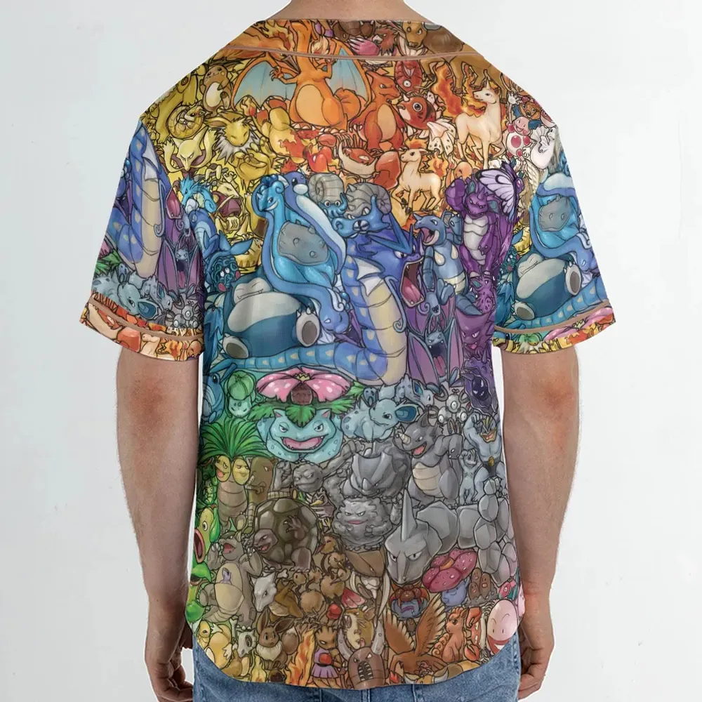 Rainbow Epic Pokemon Unisex Baseball Jersey - 2