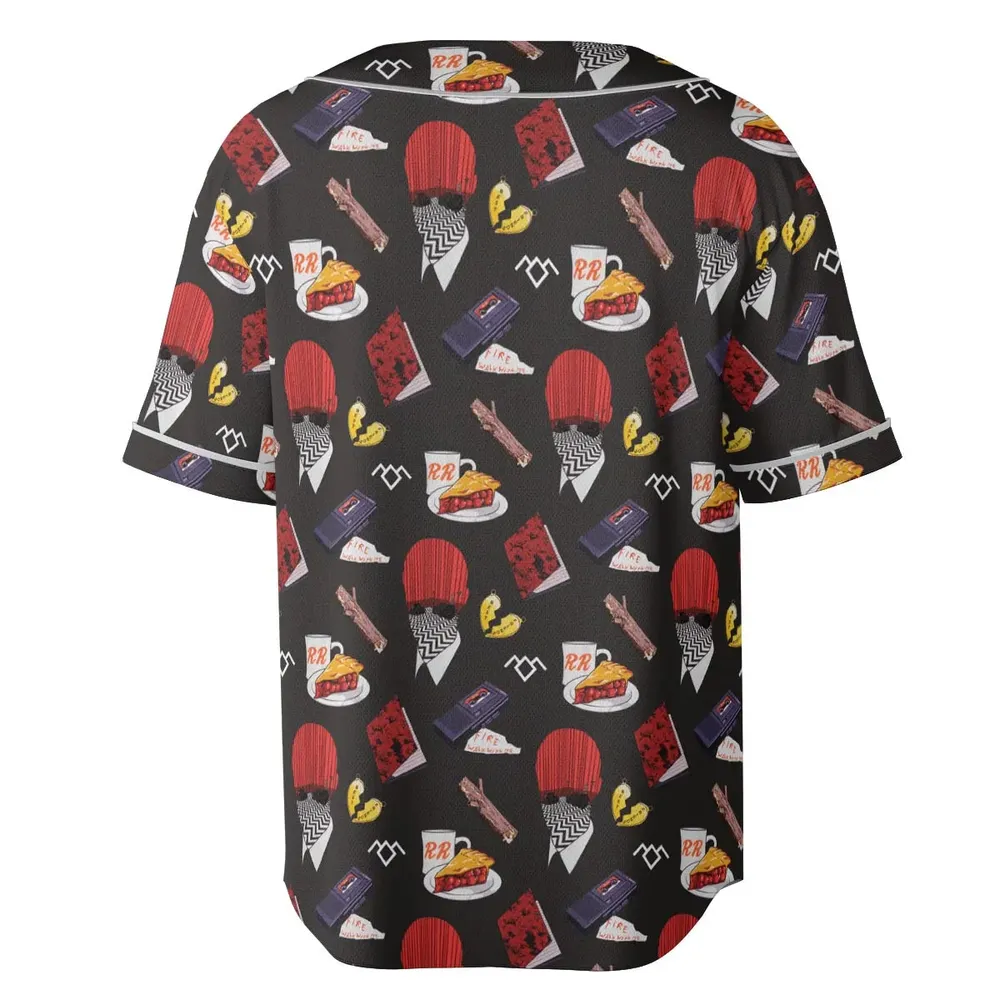 Twin Peaks Pattern Unisex Baseball Jersey - 4