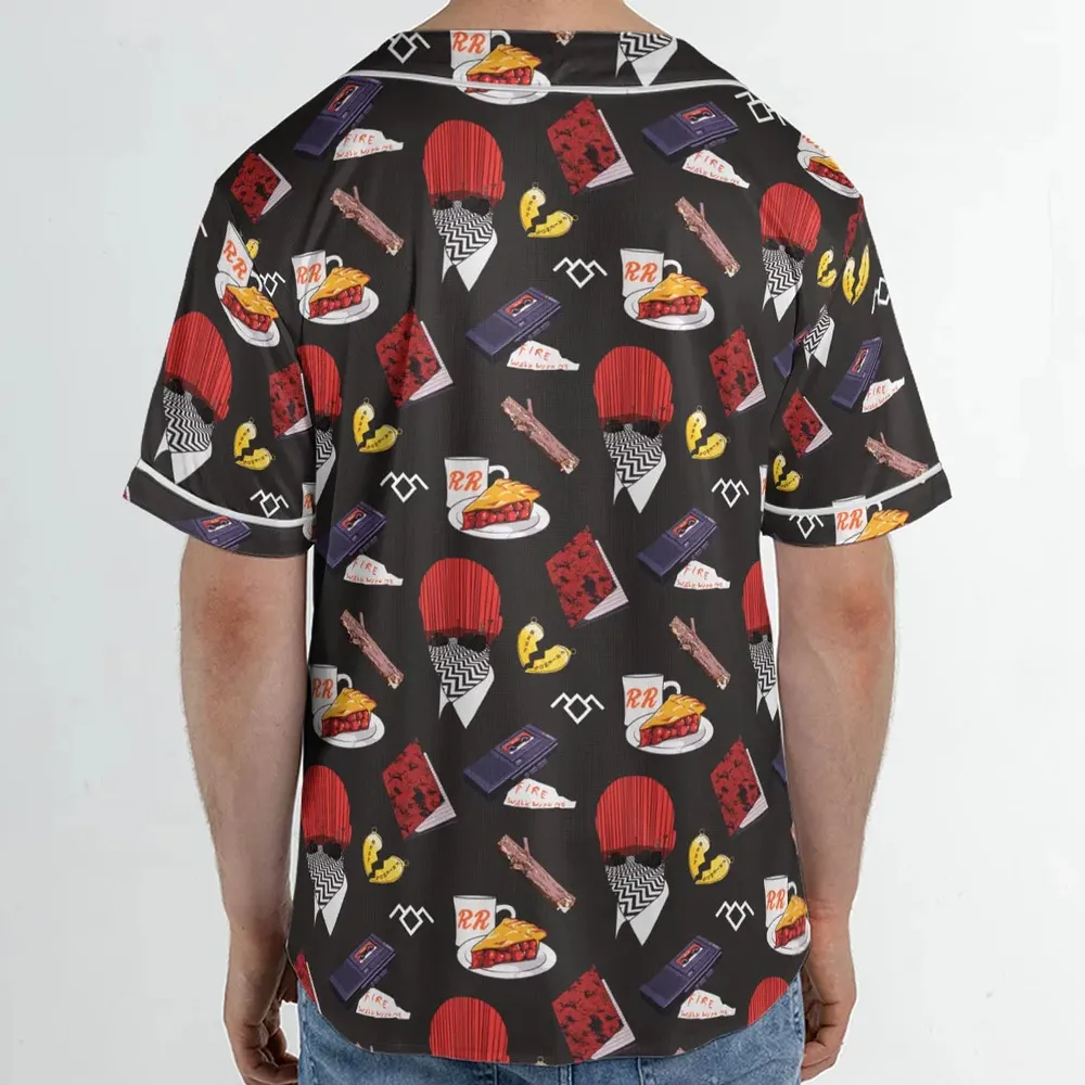 Twin Peaks Pattern Unisex Baseball Jersey - 2