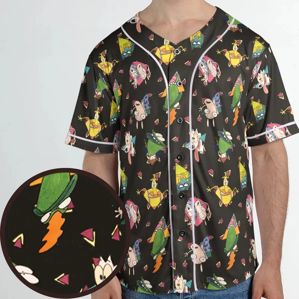 Rocko's Modern Life Pattern Unisex Baseball Jersey - 1