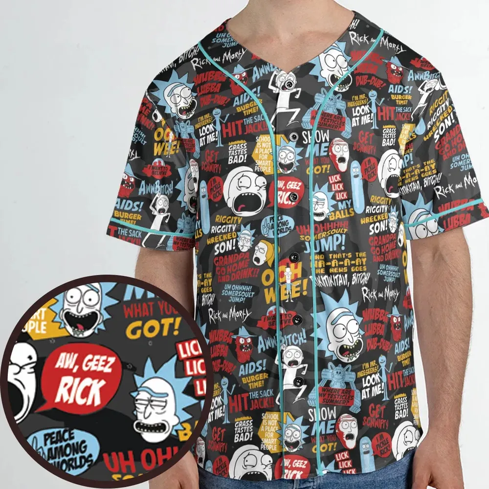 Ooh Wee! Rick and Morty Unisex Baseball Jersey - 1