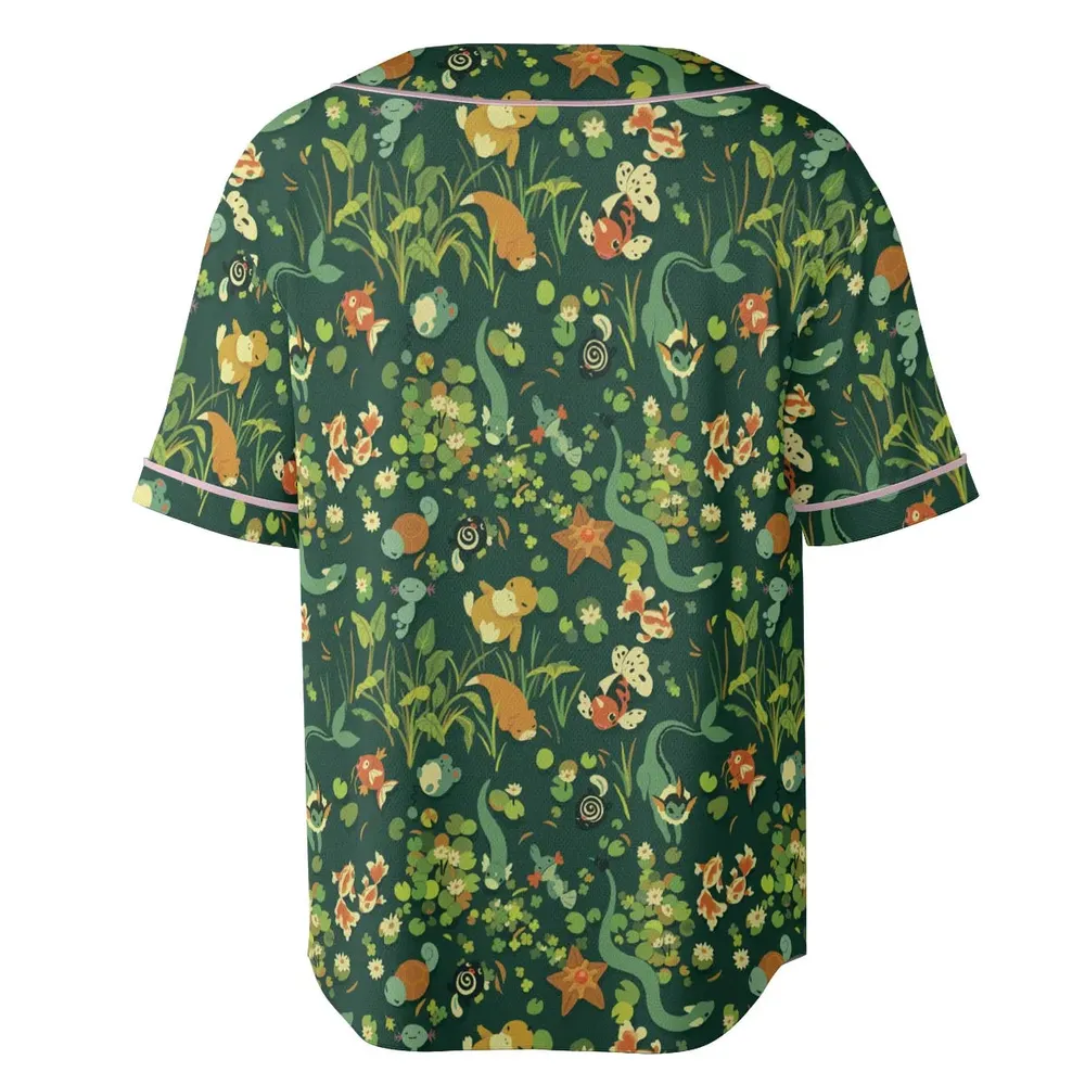 Floating In A Pond Magikarp Psyduck Vaporeon Water Pokemon Unisex Baseball Jersey - 4