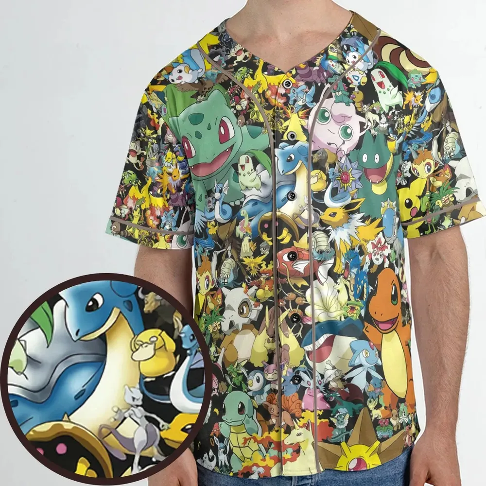 Gotta Catch 'em all Pokemon Unisex Baseball Jersey - 1