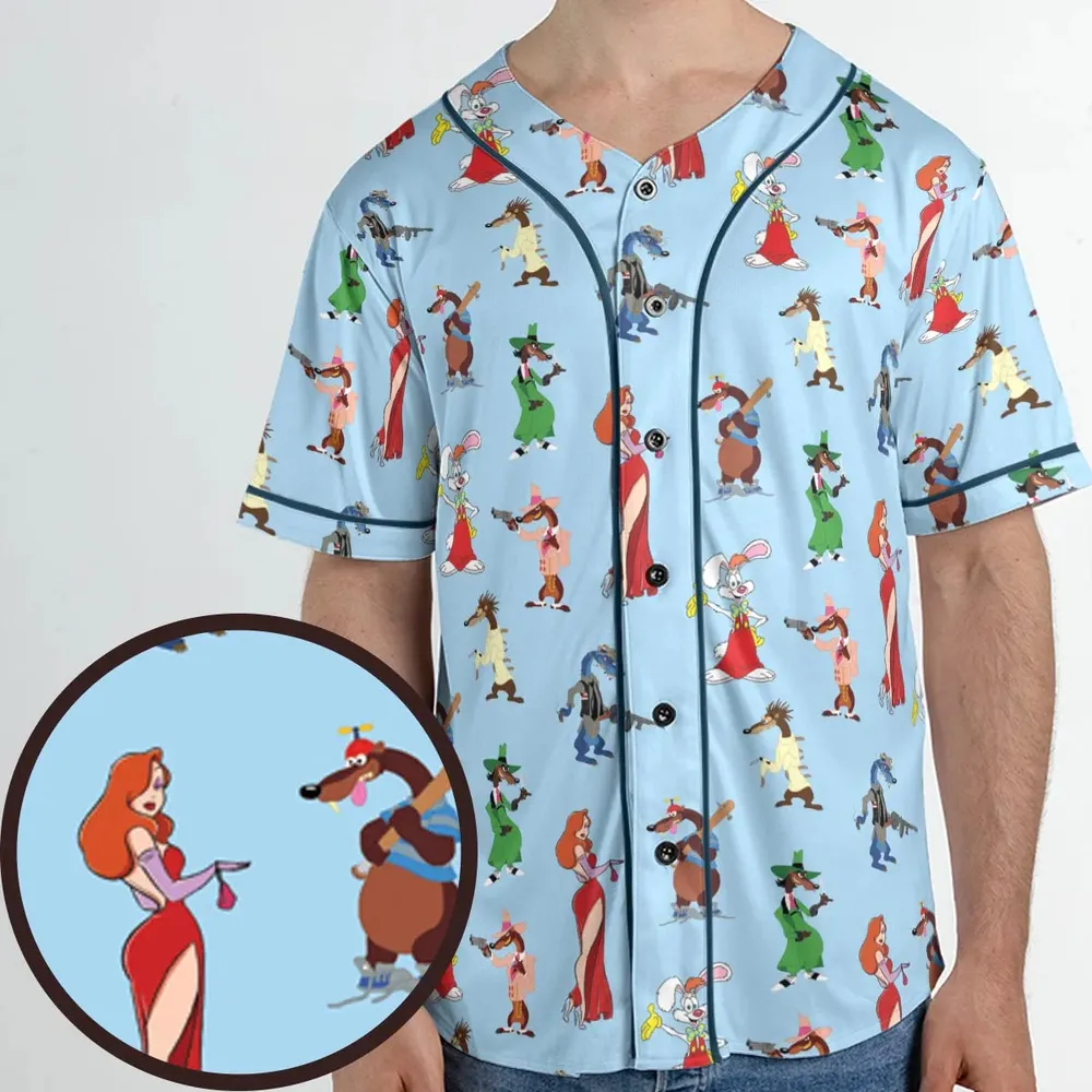 Roger Rabbit Jessica Rabbit The Weasels Who Framed Roger Rabbit Unisex Baseball Jersey - 1