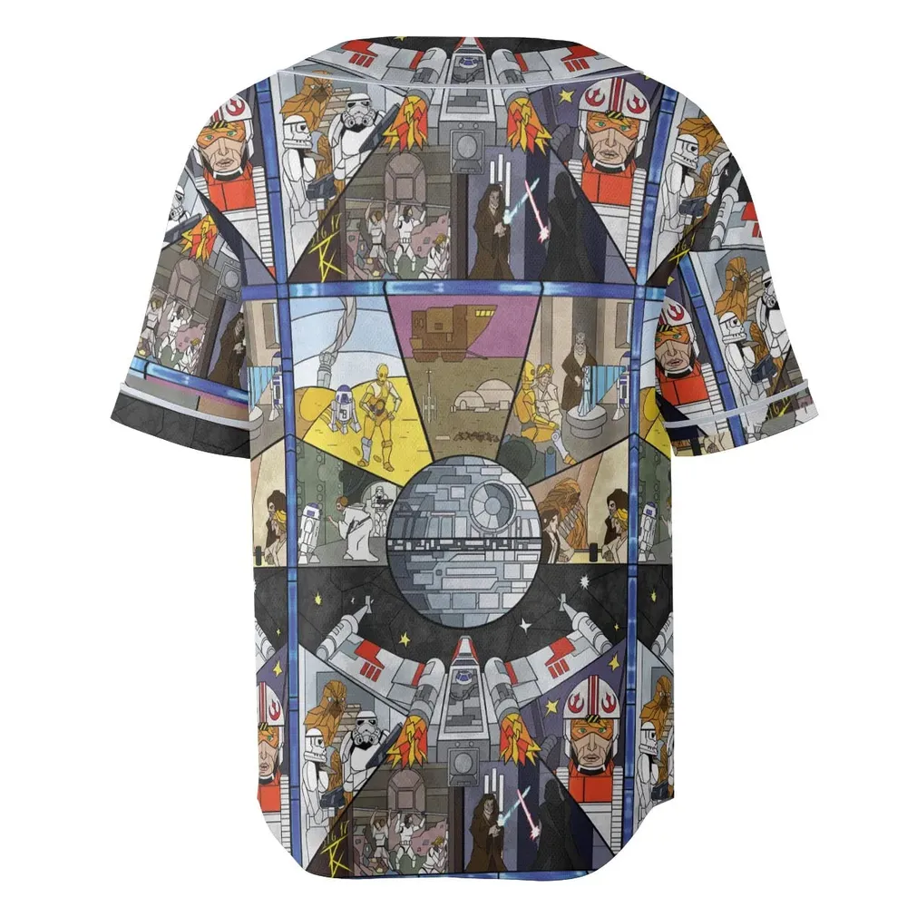 Stained Glass Star Wars Unisex Baseball Jersey - 4