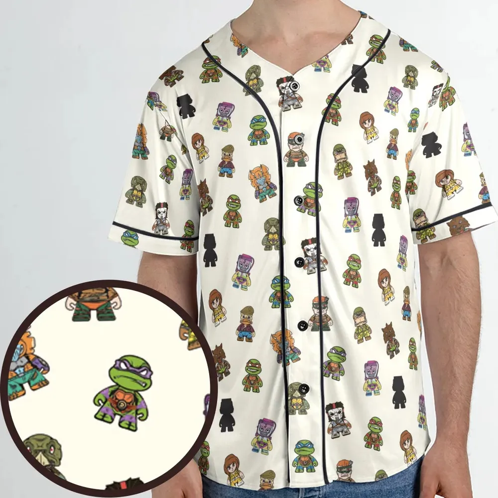 Teenage Mutant Ninja Turtles in Kidrobot style Unisex Baseball Jersey - 1