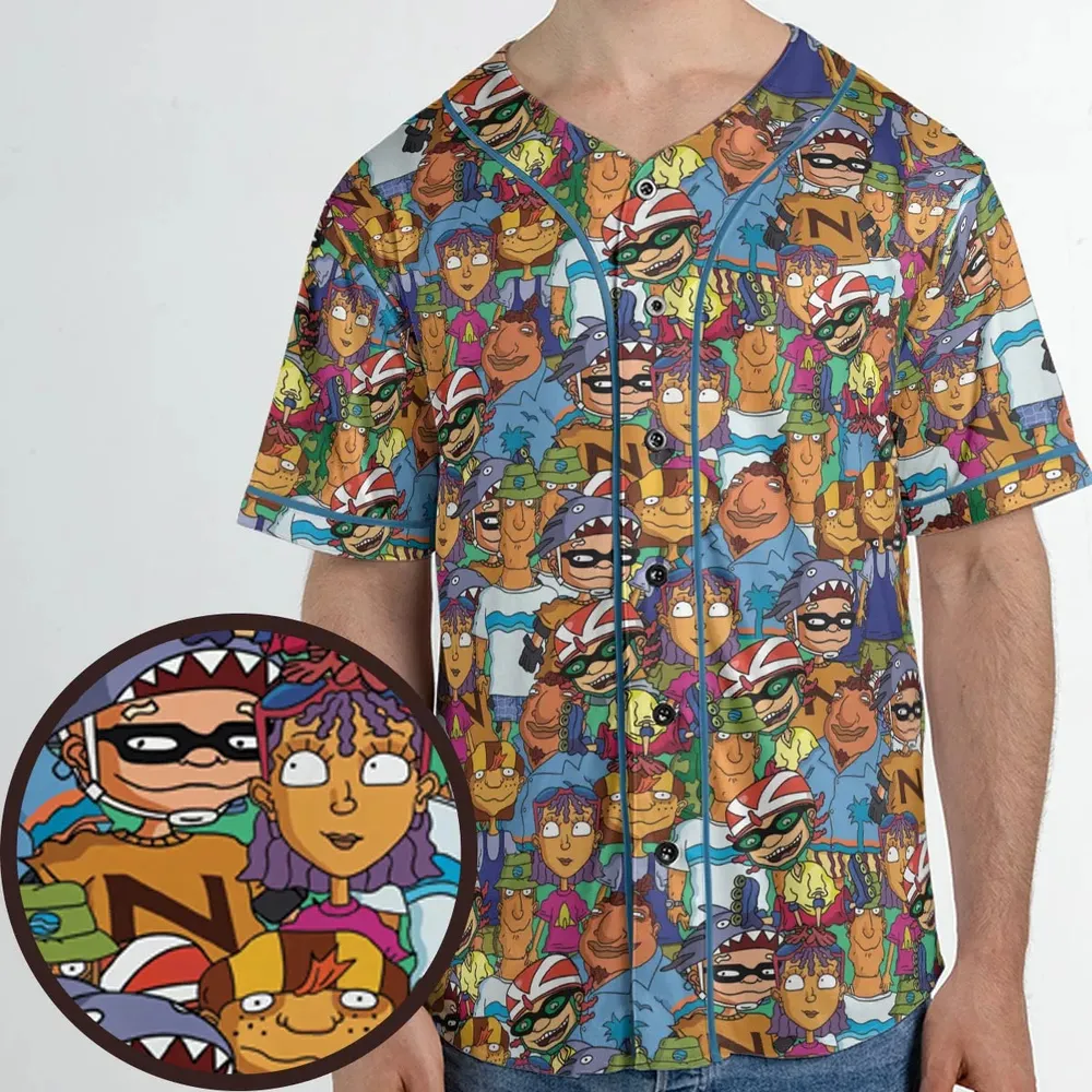 Rocket Power Characters Unisex Baseball Jersey - 1