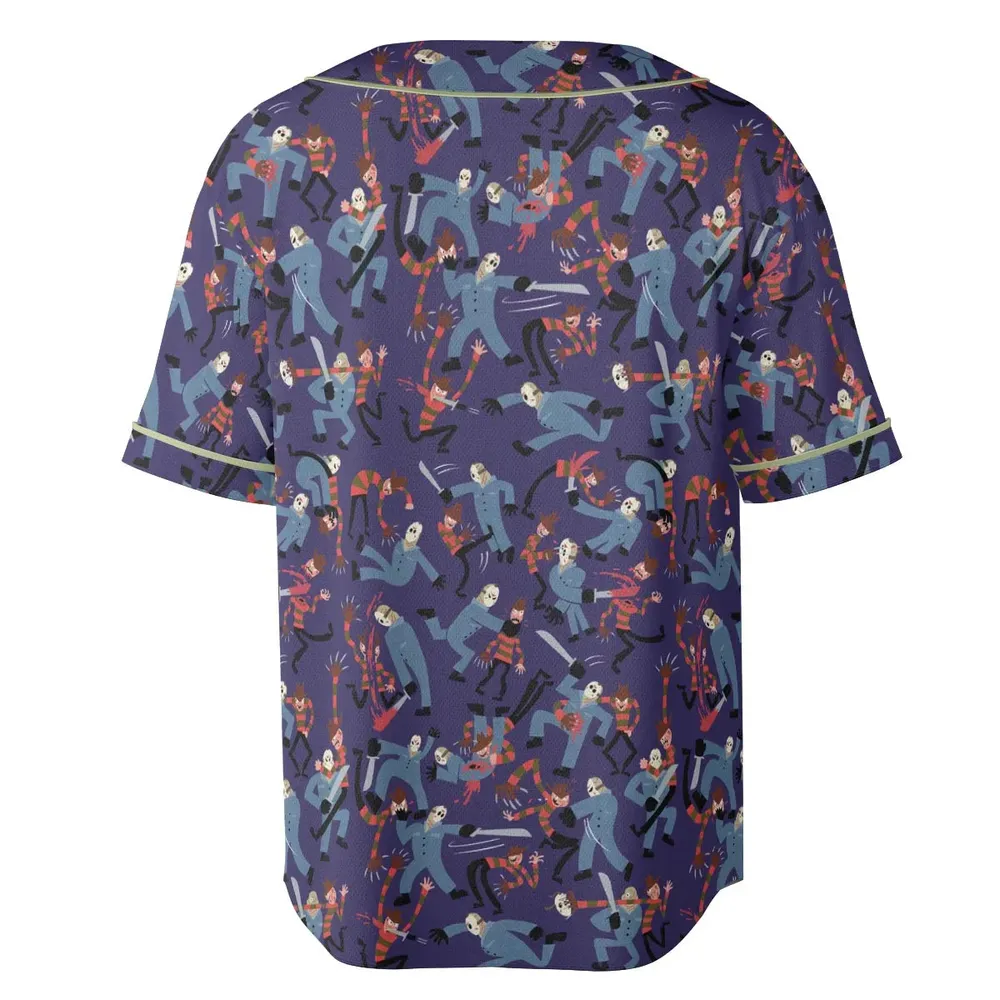 The Battle Freddy vs Jason Nightmare on Elm Street Friday the 13th Unisex Baseball Jersey - 4