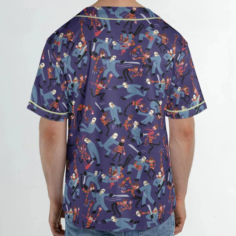 The Battle Freddy vs Jason Nightmare on Elm Street Friday the 13th Unisex Baseball Jersey - 2