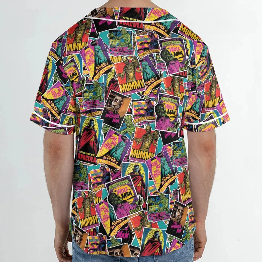 Multi Monster Pop Badges Unisex Baseball Jersey - 2