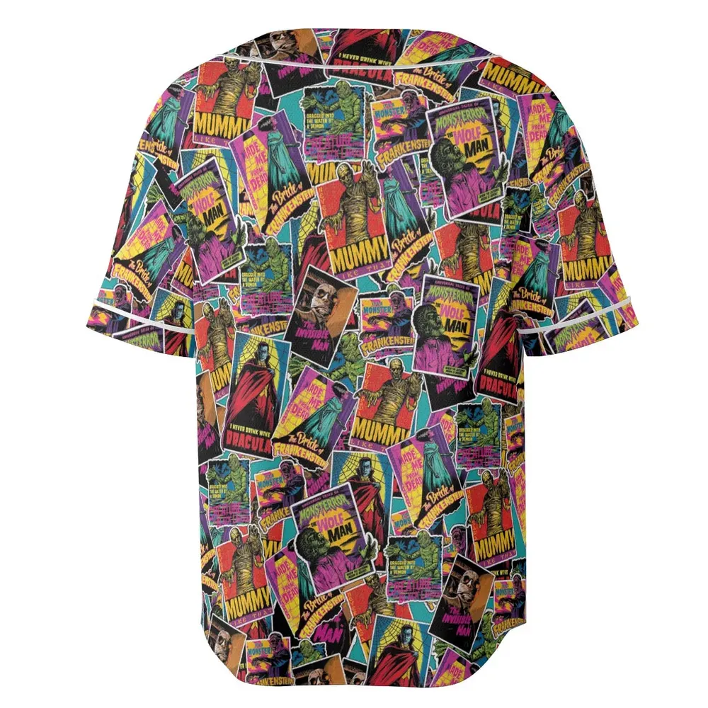 Multi Monster Pop Badges Unisex Baseball Jersey - 4