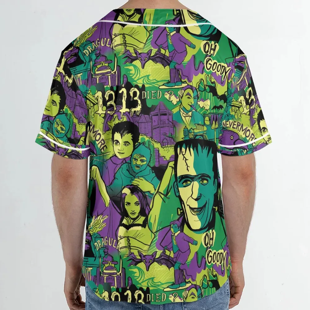 Oh Groovy Frankenstein Universal Horror Unisex Baseball Jersey - 2