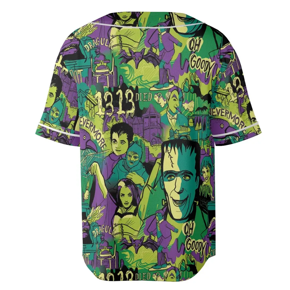 Oh Groovy Frankenstein Universal Horror Unisex Baseball Jersey - 4
