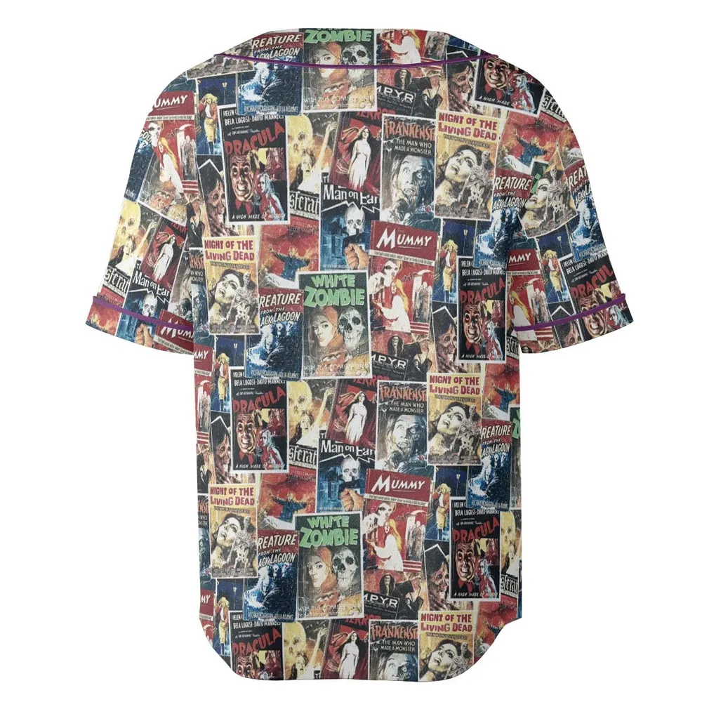 Pioneering '50s Classics Monster Hammer Horror Films Unisex Baseball Jersey - 4
