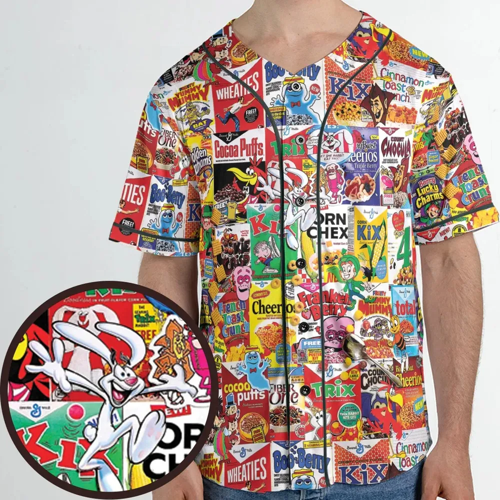 Popular Cereal Boxes Unisex Baseball Jersey - 1