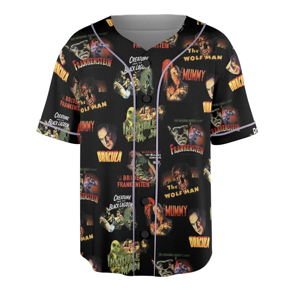 Teaming Monsters All Up Universal Monsters Unisex Baseball Jersey - 3