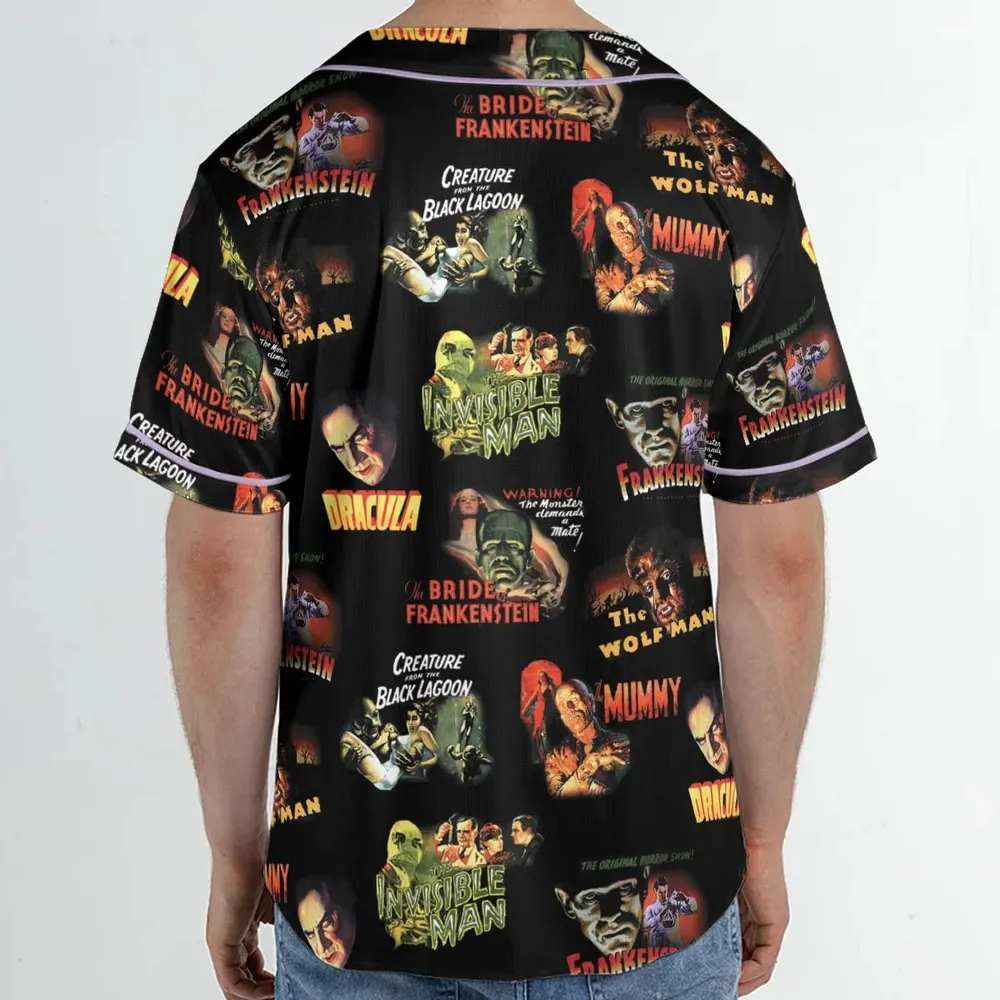 Teaming Monsters All Up Universal Monsters Unisex Baseball Jersey - 2