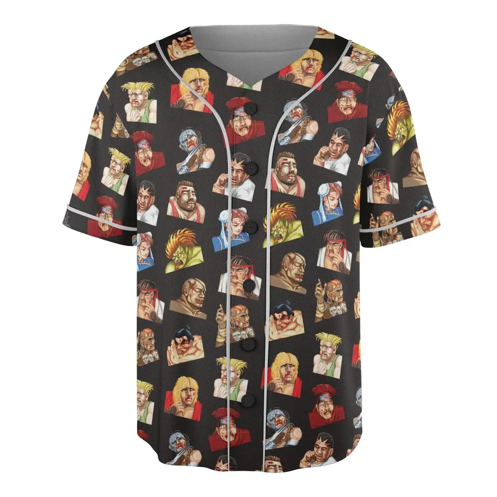 Street Fighter Continue Screen Short Unisex Baseball Jersey - 3