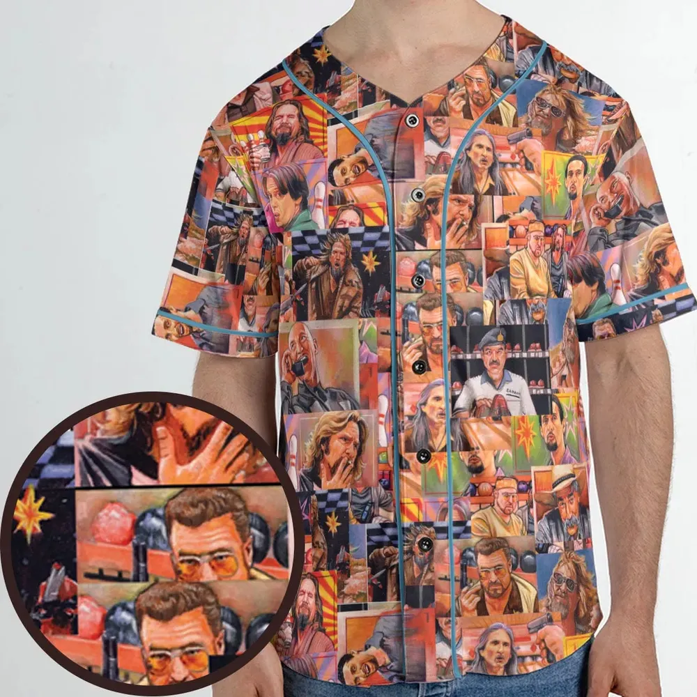 The Big Lebowski Painting Pattern Unisex Baseball Jersey - 1