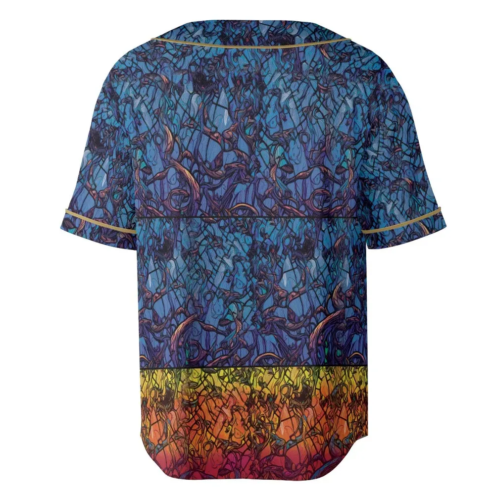 Stained Glass Cthulhu H.P Lovecraft Unisex Baseball Jersey - 4