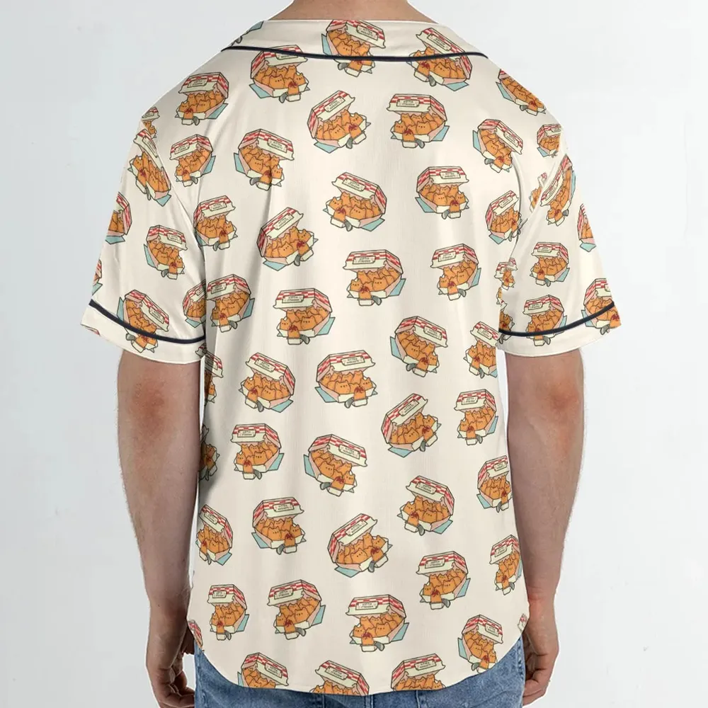 Kitten Nuggets Pattern Unisex Baseball Jersey - 2