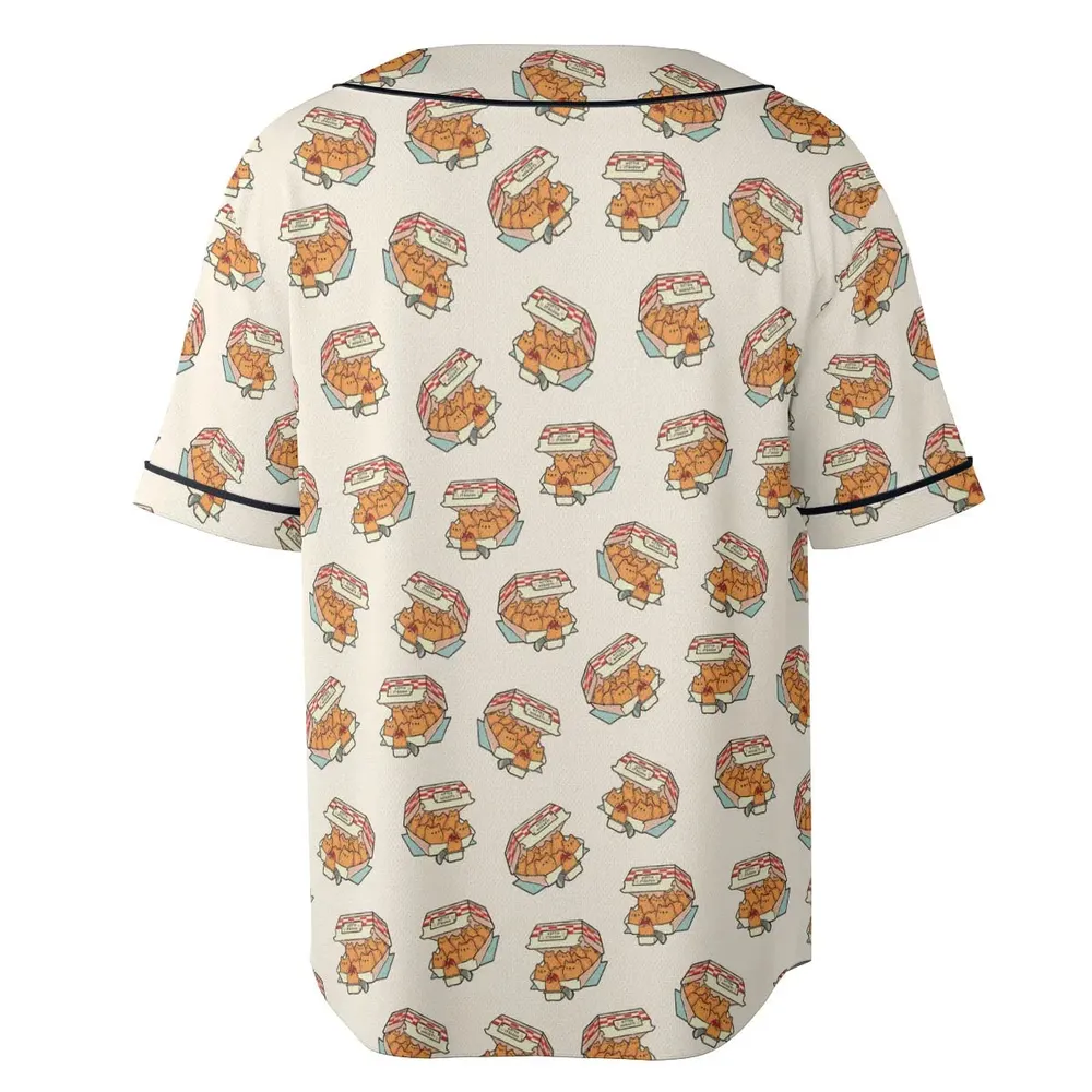 Kitten Nuggets Pattern Unisex Baseball Jersey - 4