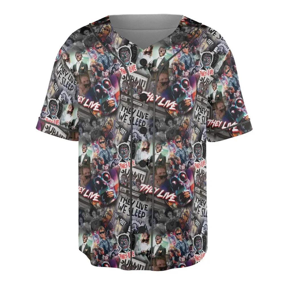 They Live Seamless Pattern Unisex Baseball Jersey - 3