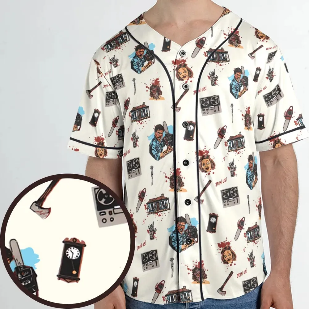 Supernatural Horror Evil Dead Halloween Unisex Baseball Jersey - 1