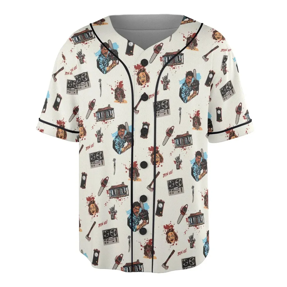 Supernatural Horror Evil Dead Halloween Unisex Baseball Jersey - 3