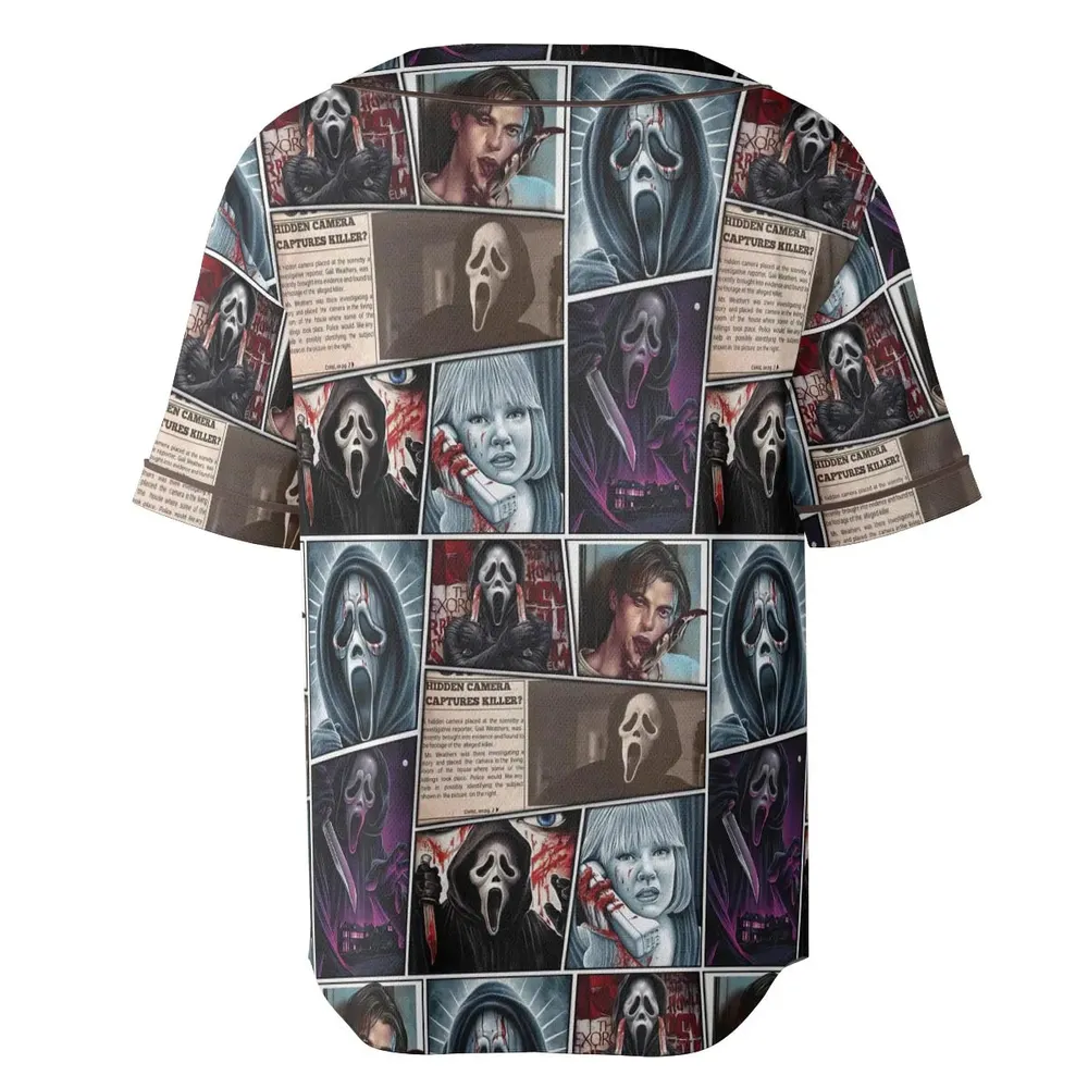 Scream Ghostface Horror Movie Halloween Unisex Baseball Jersey - 4