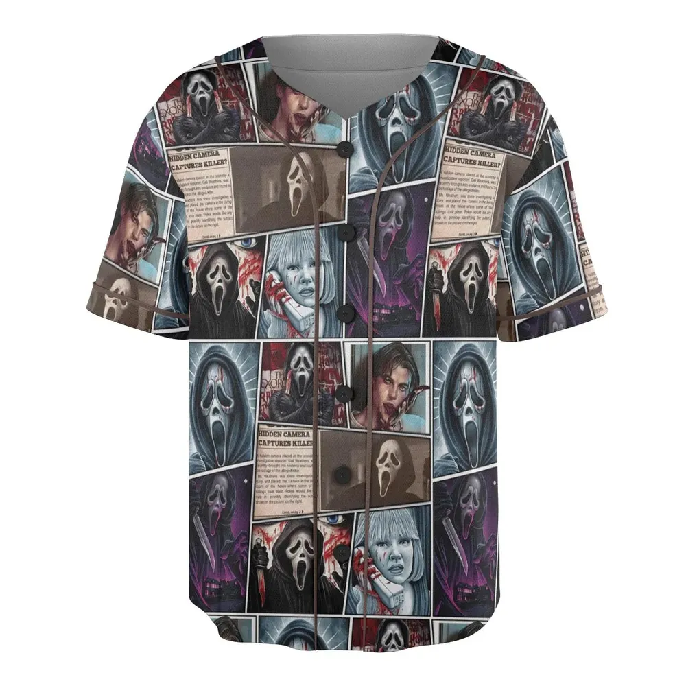Scream Ghostface Horror Movie Halloween Unisex Baseball Jersey - 3