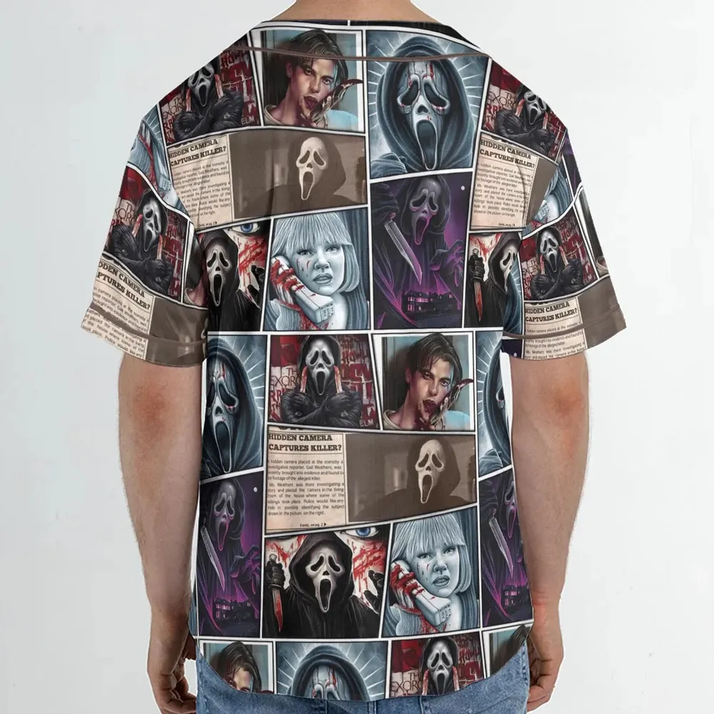Scream Ghostface Horror Movie Halloween Unisex Baseball Jersey - 2