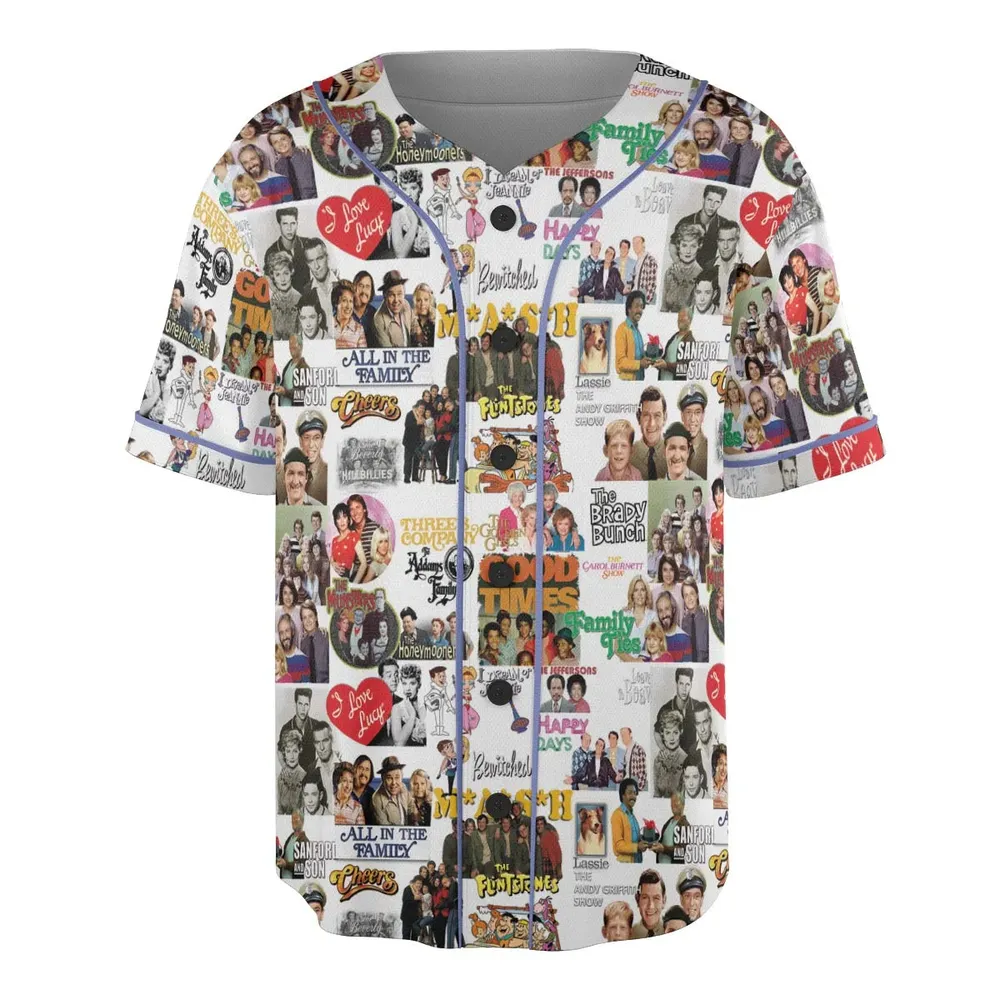 Stuck in the 80s Famous Sitcom Unisex Baseball Jersey - 3