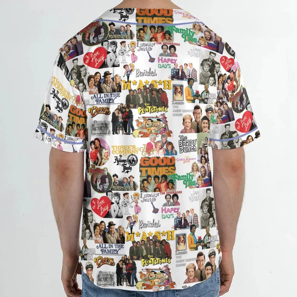Stuck in the 80s Famous Sitcom Unisex Baseball Jersey - 2