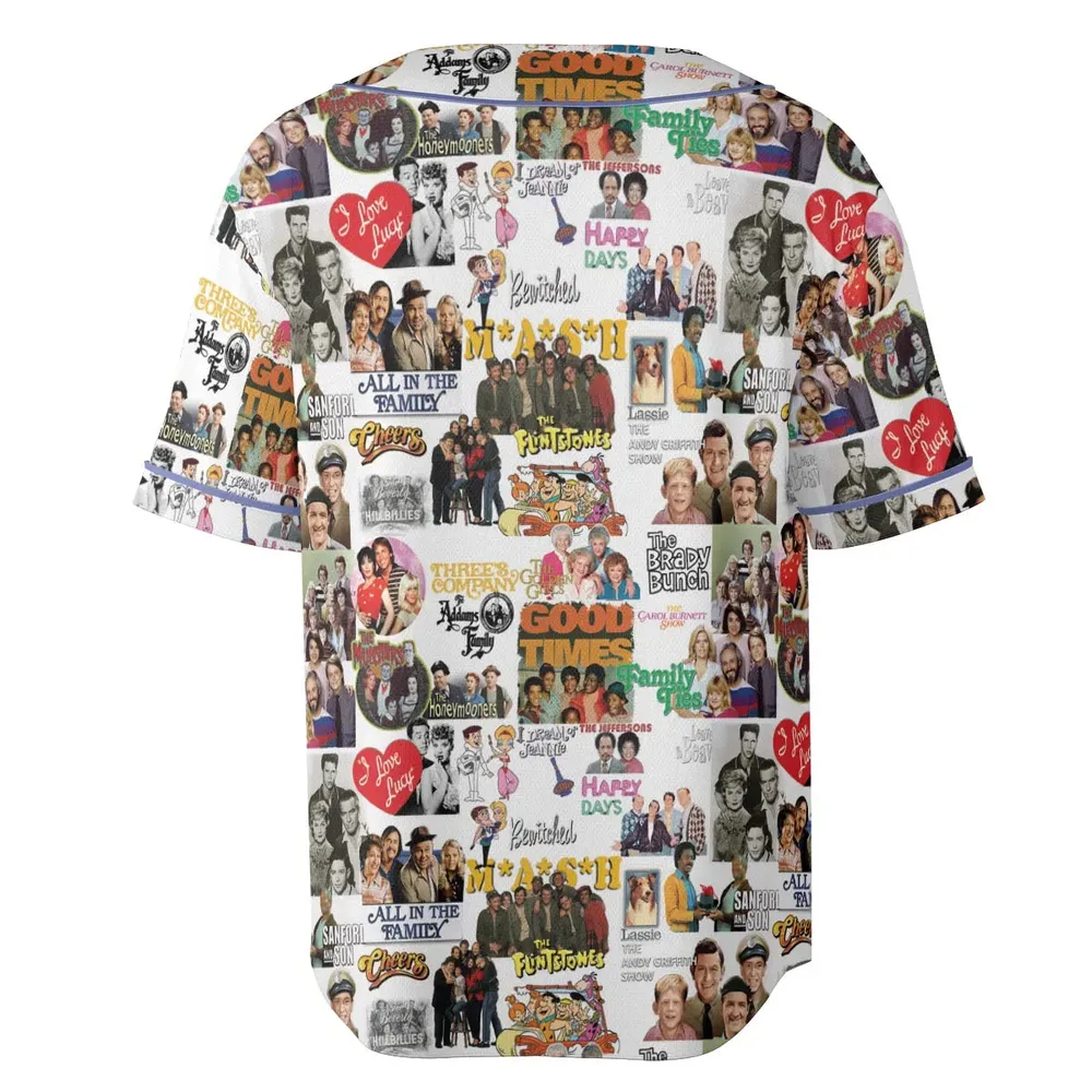 Stuck in the 80s Famous Sitcom Unisex Baseball Jersey - 4