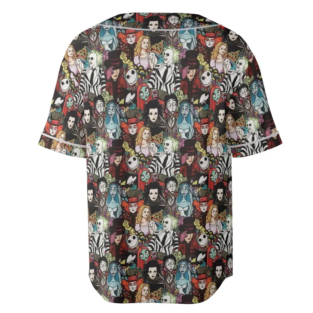 Tim Burton Characters Halloween Unisex Baseball Jersey - 4