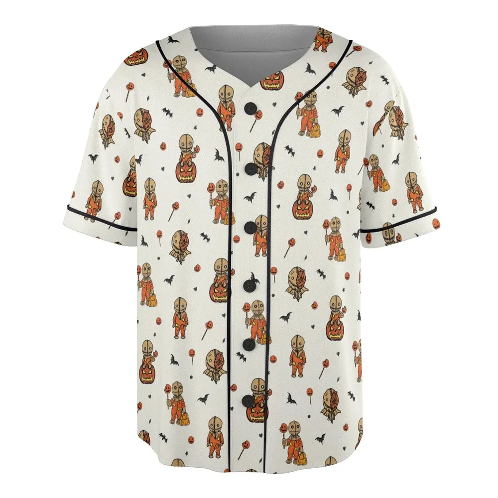 Pumpkin Sam Trick 'r Treat Horror Unisex Baseball Jersey - 3