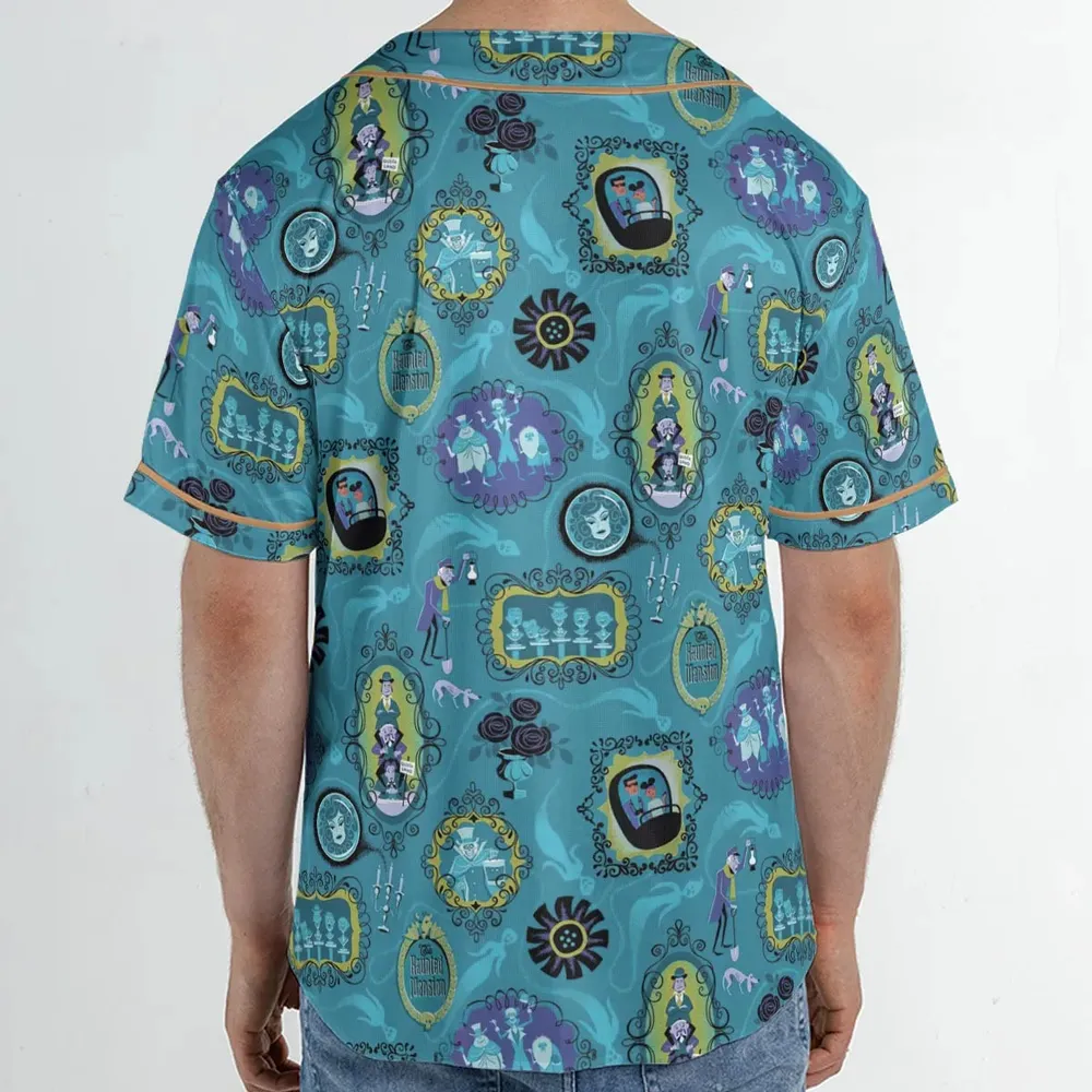 Haunted Mansion Pattern Unisex Baseball Jersey - 2
