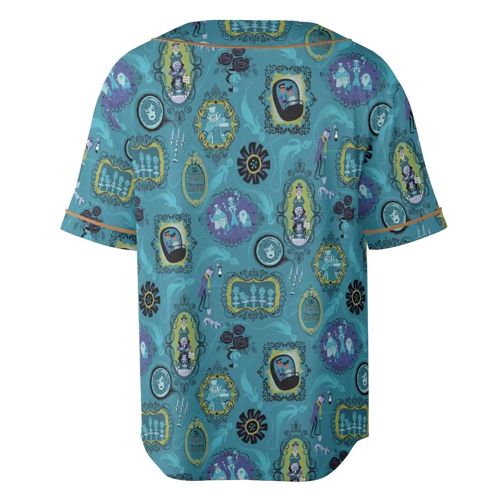 Haunted Mansion Pattern Unisex Baseball Jersey - 4