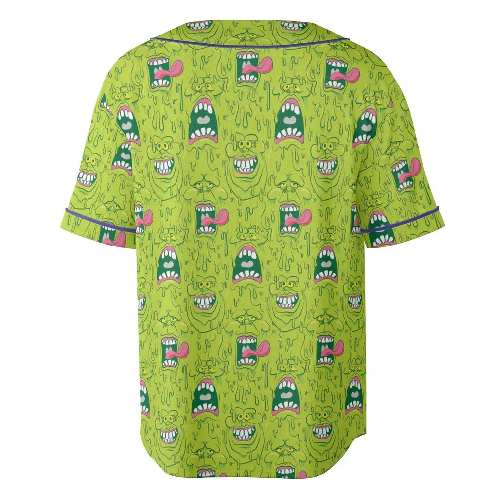 Funny Face Expression Slimer Ghostbusters Unisex Baseball Jersey - 4