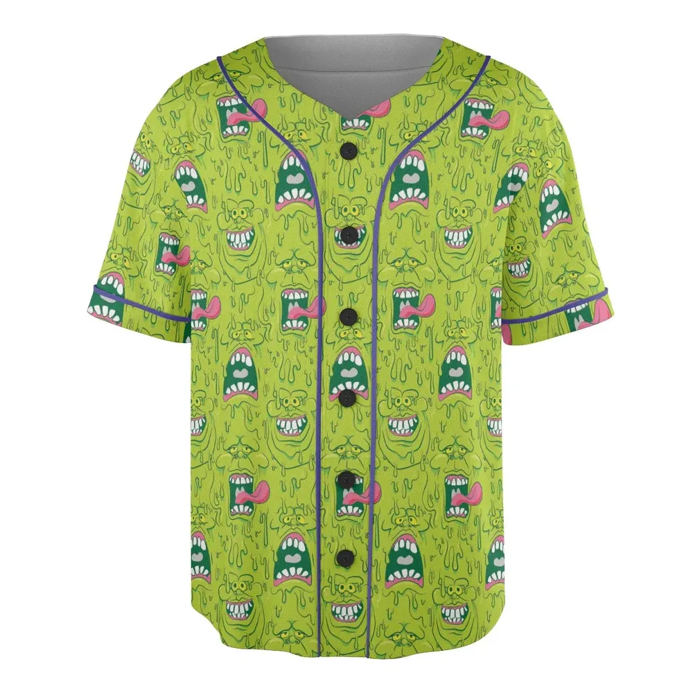Funny Face Expression Slimer Ghostbusters Unisex Baseball Jersey - 3