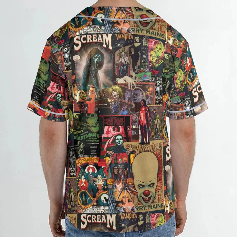 Vintage Scary Unisex Baseball Jersey - 2