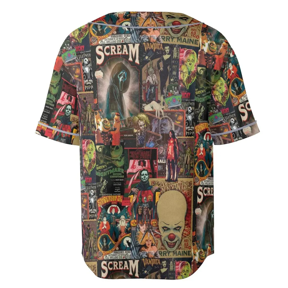 Vintage Scary Unisex Baseball Jersey - 4