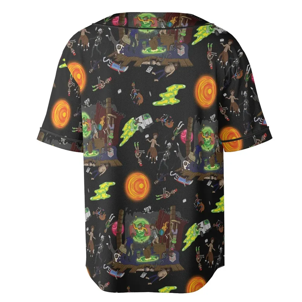 The Eric Andre Show in the world of Rick and Morty Unisex Baseball Jersey - 4