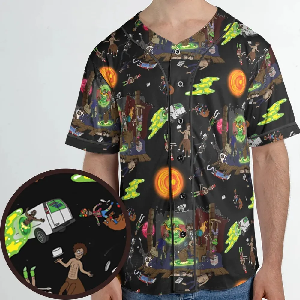 The Eric Andre Show in the world of Rick and Morty Unisex Baseball Jersey - 1