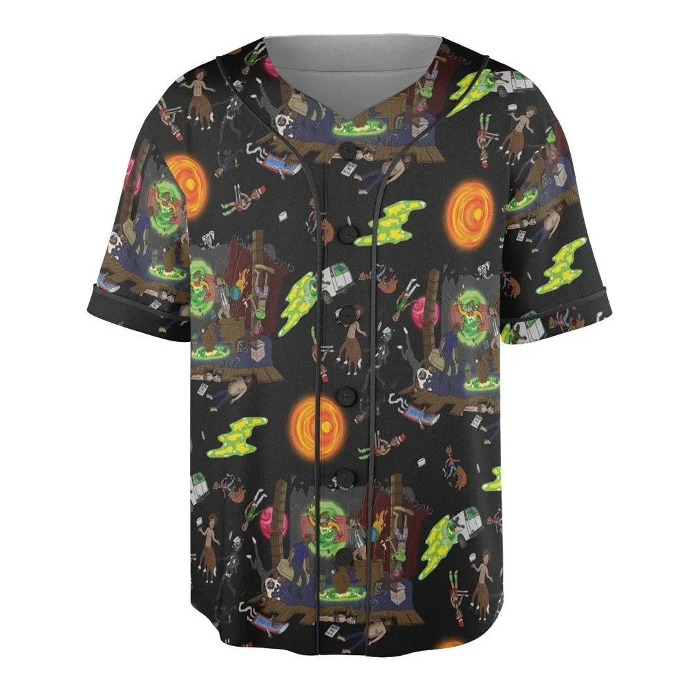 The Eric Andre Show in the world of Rick and Morty Unisex Baseball Jersey - 3