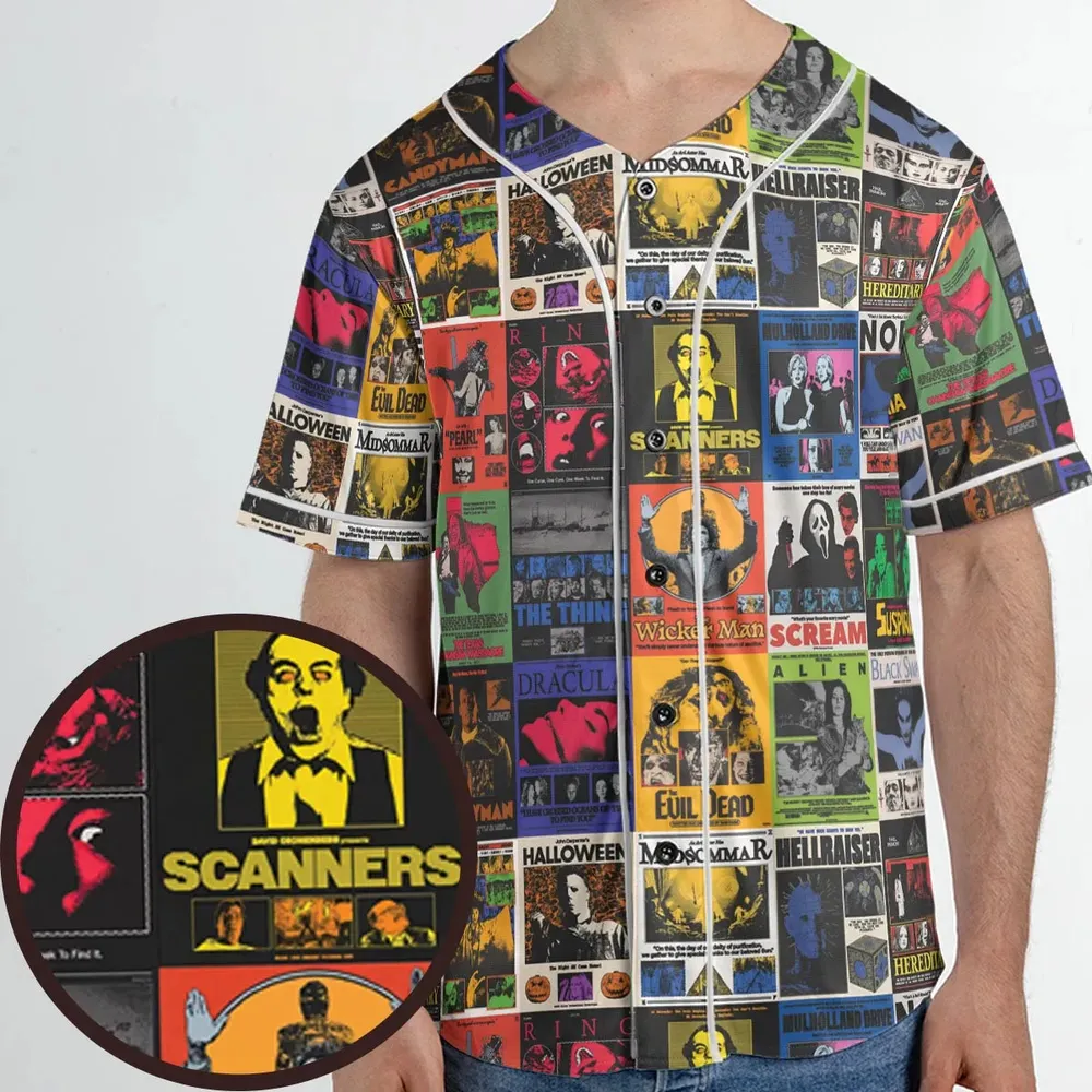 Modern Horror Movies Nope Ghostface Pinhead Pearl Leatherface Halloween Unisex Baseball Jersey - 1